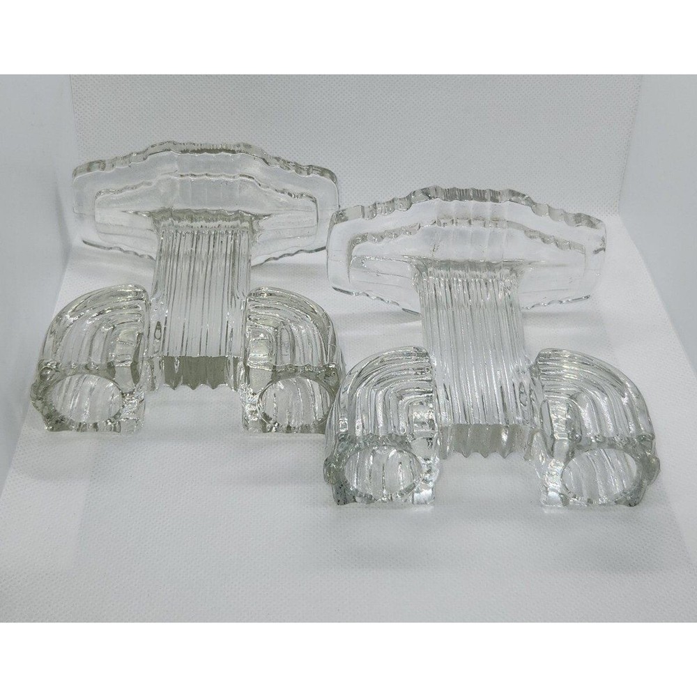 Depression Glass Candlestick Pair: Queen Mary