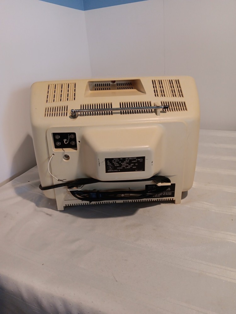 Sears Roebuck. 12 Inch. Solid State Television. White Case. Rare! Tested.