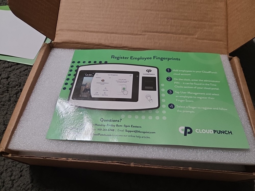 Acroprint CloudPunch CP200 Cloud-Connected Touchscreen Time Clock NEW