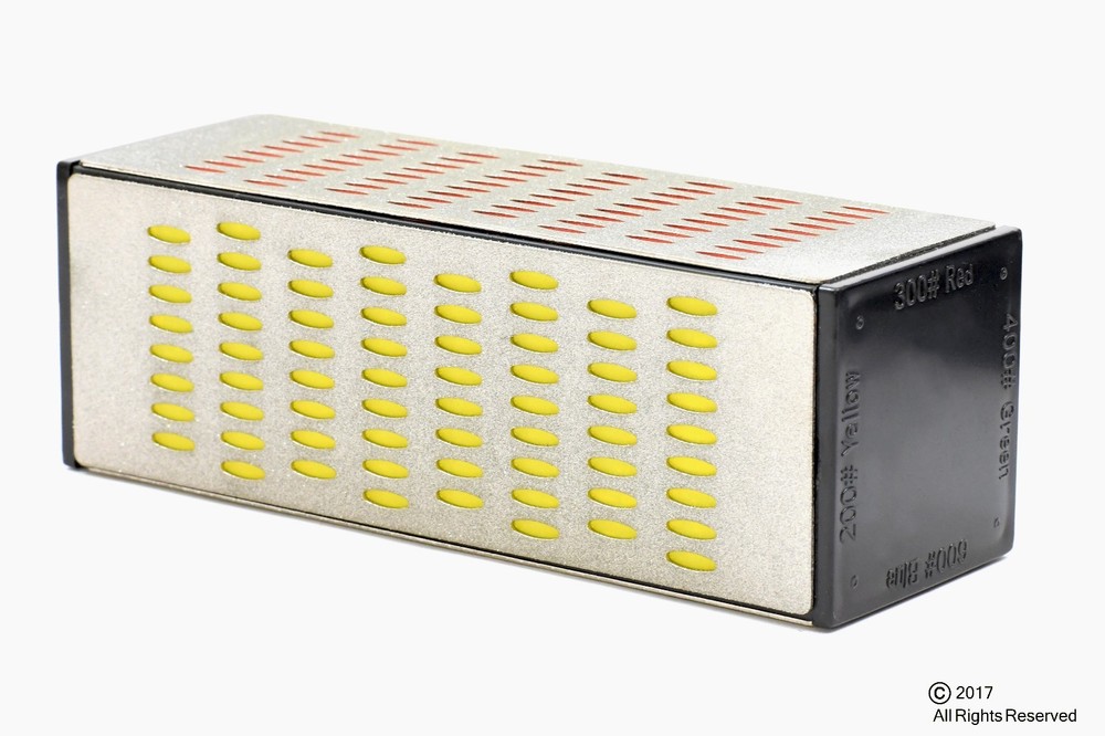 4 Sided Sharpening Stone Diamond Hone Block Kitchen Knife Sharpener Whetstone