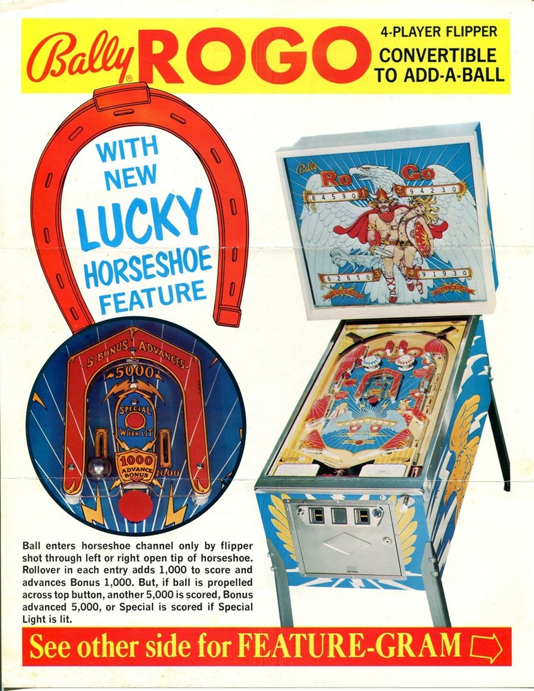 Rogo Bally Pinball Flyer / Brochure / Ad