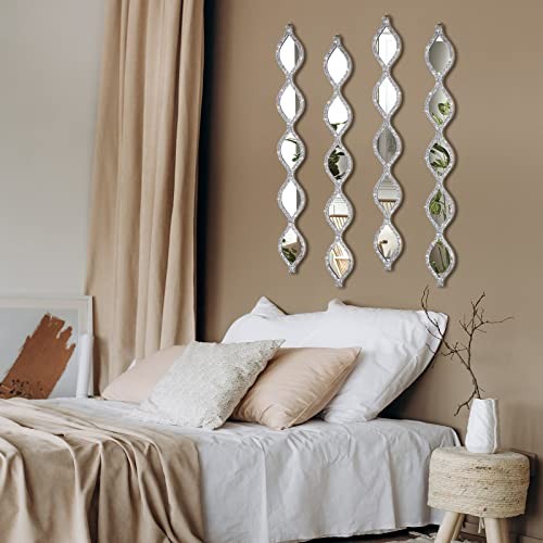 Teardrop Mirror Wall Decor Decorative Mirror Rustic Crush Diamond 4 Silver