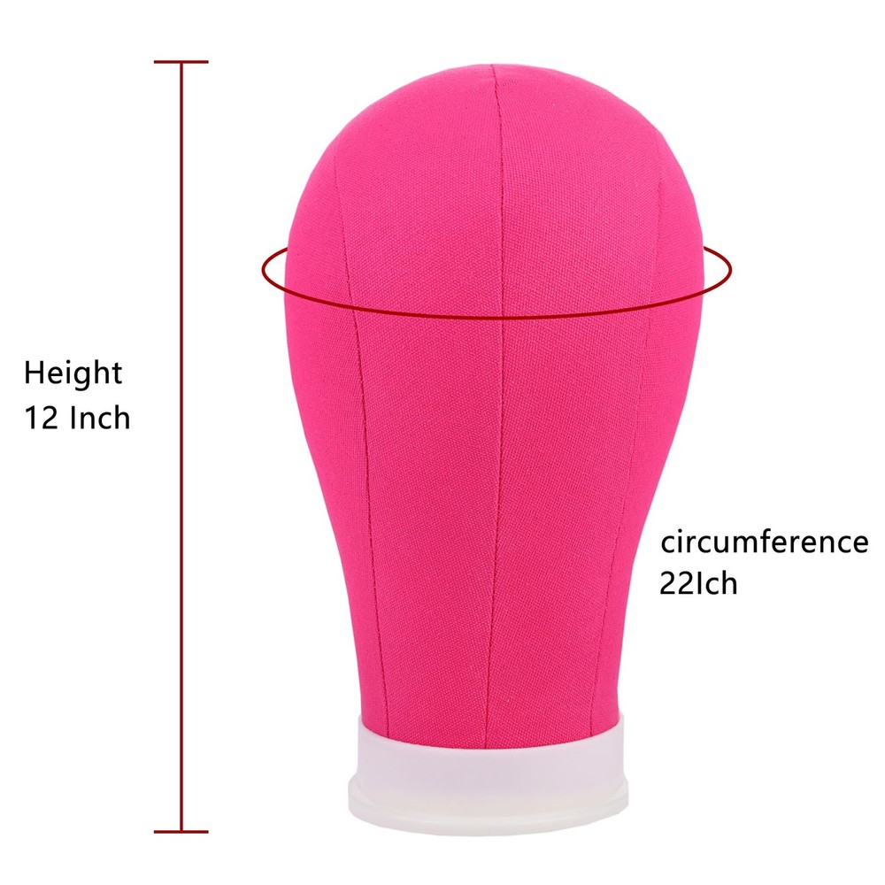 22Inch Canvas Block Head for Wig Making Display Styling Stand Set