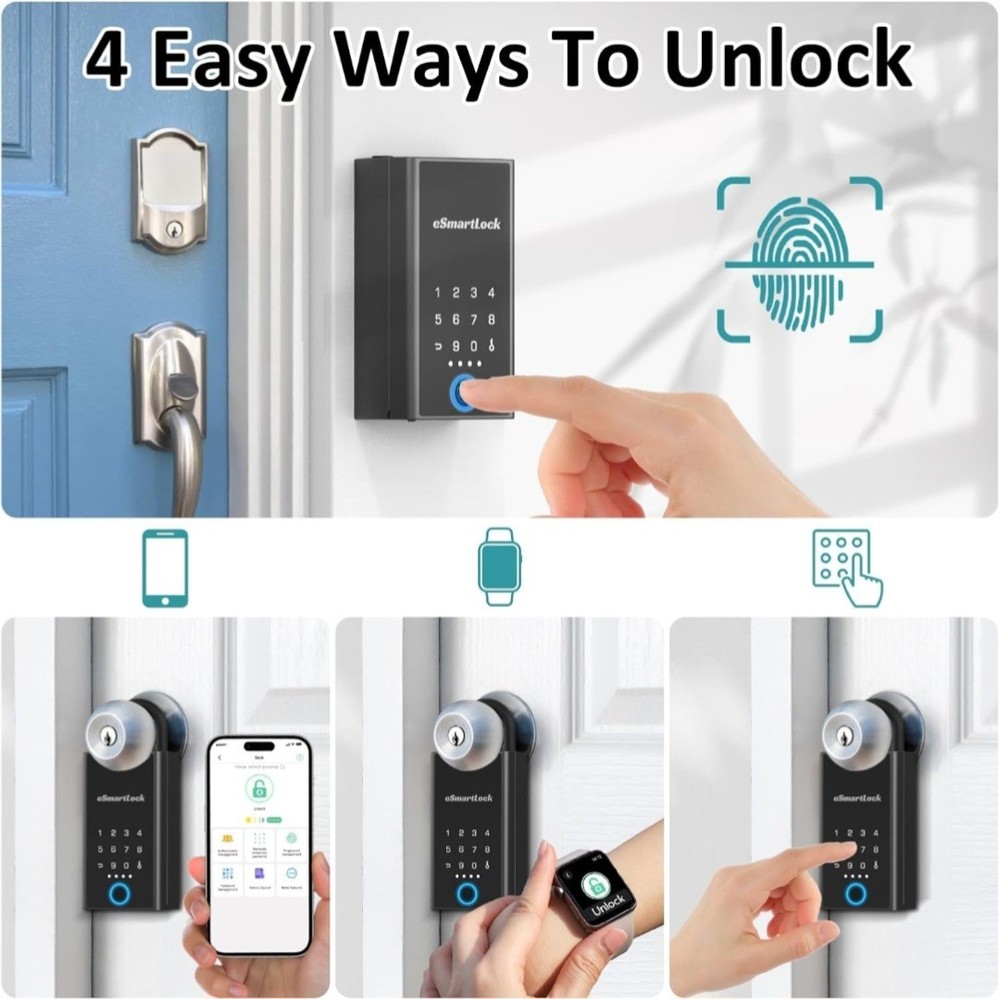 Fingerprint Key Lock Box with Code, Wireless Digital Lock Box with Bluetooth APP