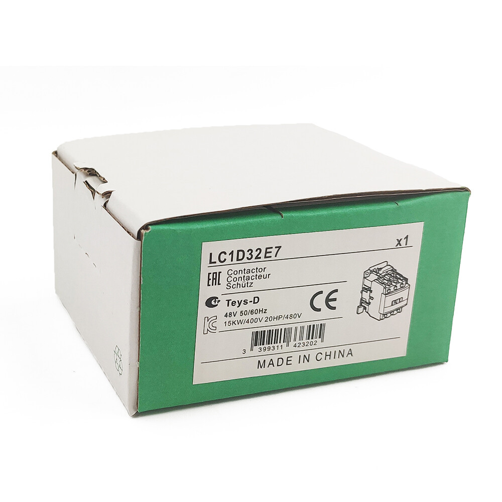 4PCS LC1D32E7 TeSys Deca Contactor 48V coil AC 32A replace Schneider LC1D32E7 3P