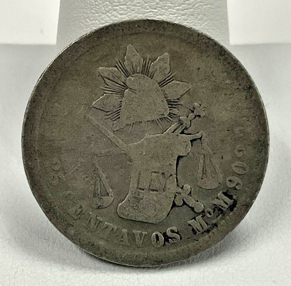 1871 25 Centavos Silver Mexico