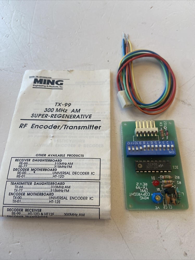 Ming Engineering TX-99 v3.0 300MHz AM RF Encoder Transmitter - NOS #K