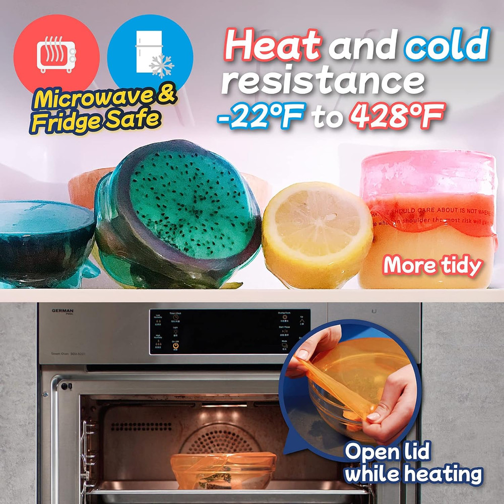 Silicone Stretch Lids for Kitchen Food Storage – Durable, Reusable + Expandable