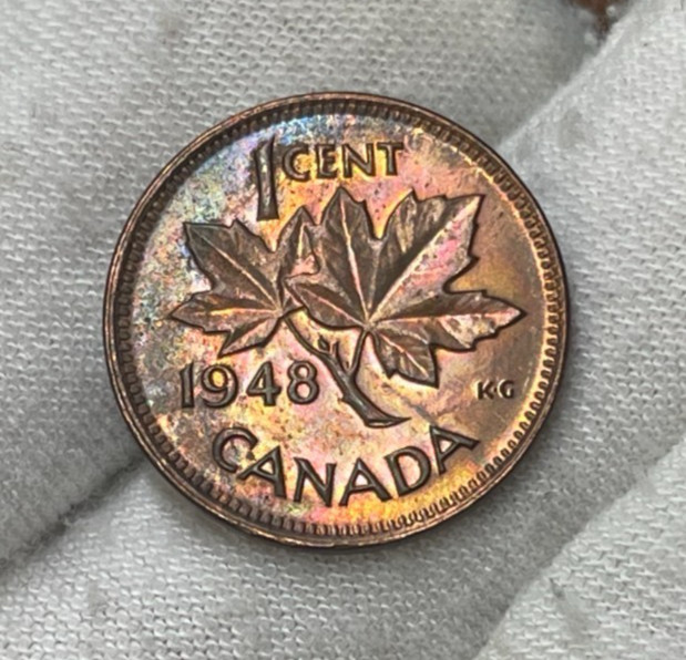 1948 Canada One Small Cent Coin Excellent BU Condition High Value