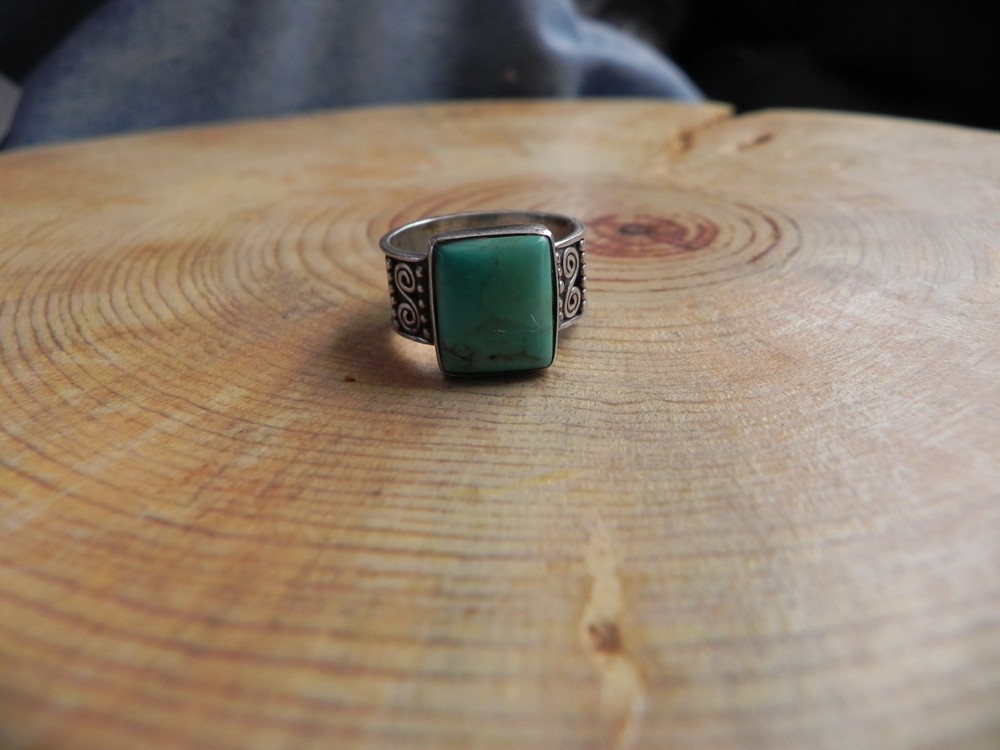 Turquoise & Sterling Silver .925 Ring sz 7 signed MNSM