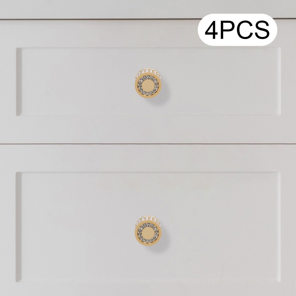 4 Pack Kitchen Knobs Cabinet Handles Brushed Brass Cabinet Pulls Gold Drawer