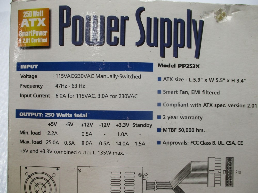 ANTEC PP-253X POWER SUPPLY NSMP