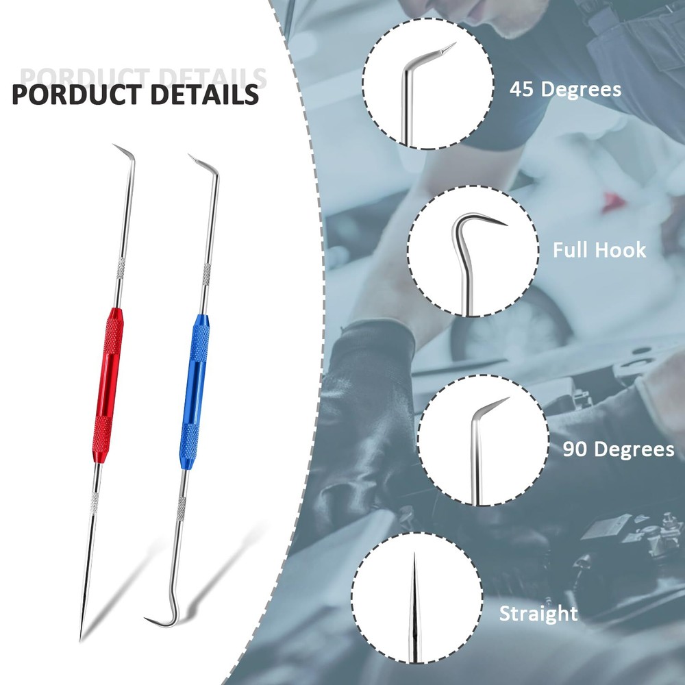 Double Pointed Scriber Metal Scribe Tool Hook 90 Degree Hook and Straight Tip
