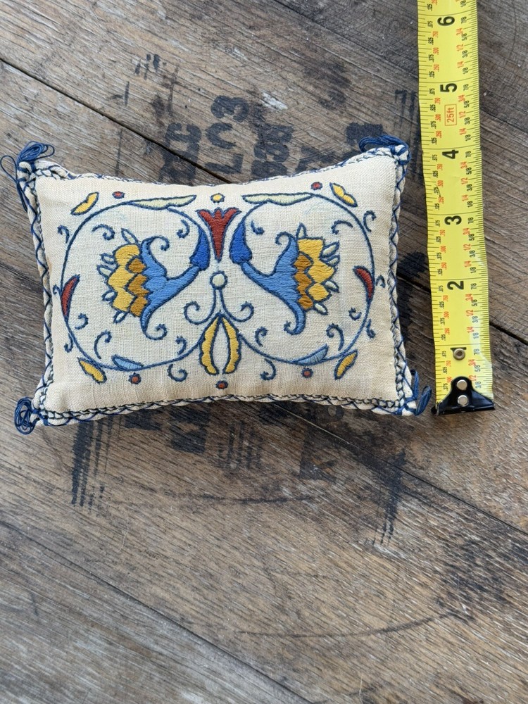Antique Crewel Work Pin Cushion