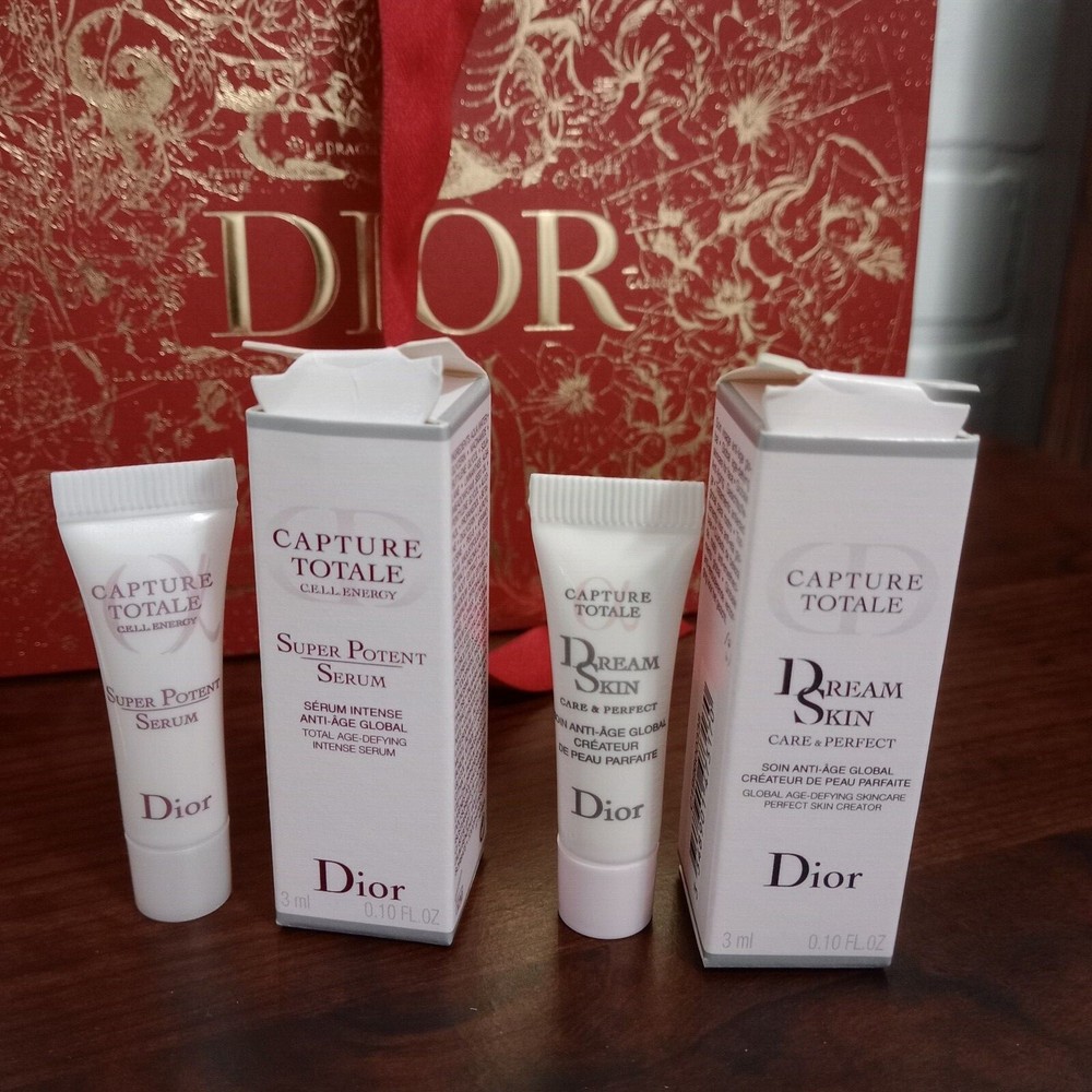 Dior bundle cushion powder puff and parfum skincare samples
