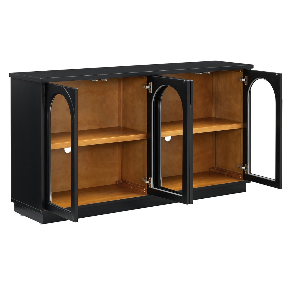 4-Door Storage Cabinet Buffet Sideboard with Adjustable Shelves for Kitchen