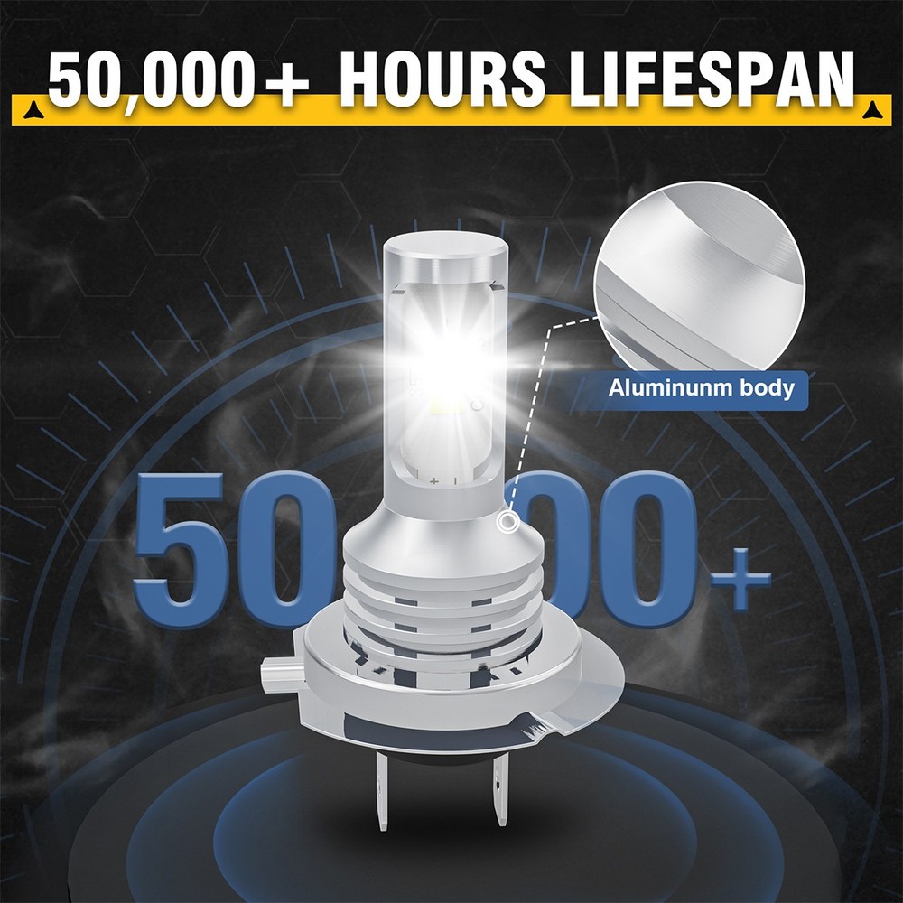 2x H7 LED Headlight Bulb Kit High Low Beam 80000LM Super Bright 6500K White E4EA