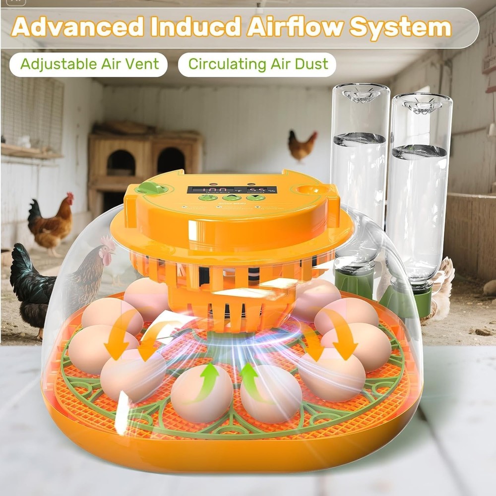 Incubators for Hatching Eggs, 12 Egg Incubator with Automatic Egg Turning and...