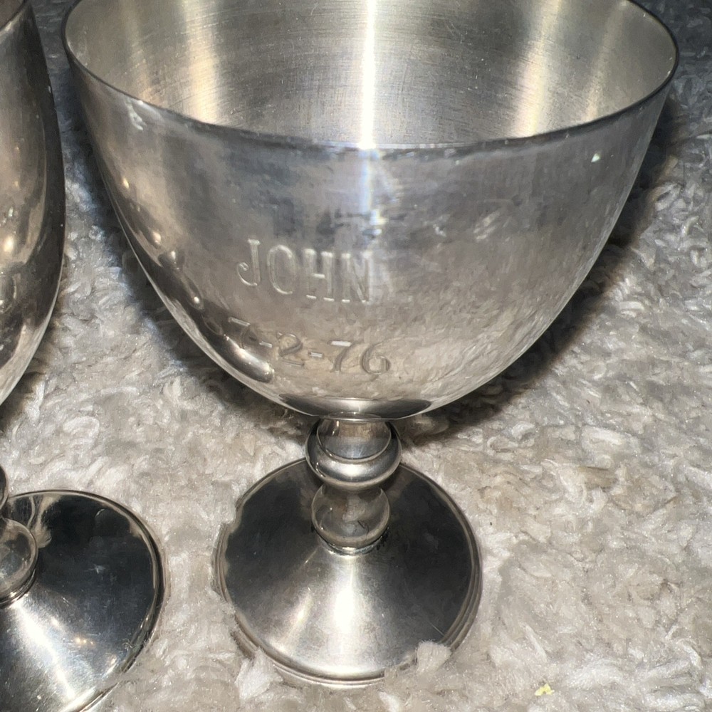 W & S Blackinton ~Coronation (2) Stemware Silver- Plated Challis 6” Tall