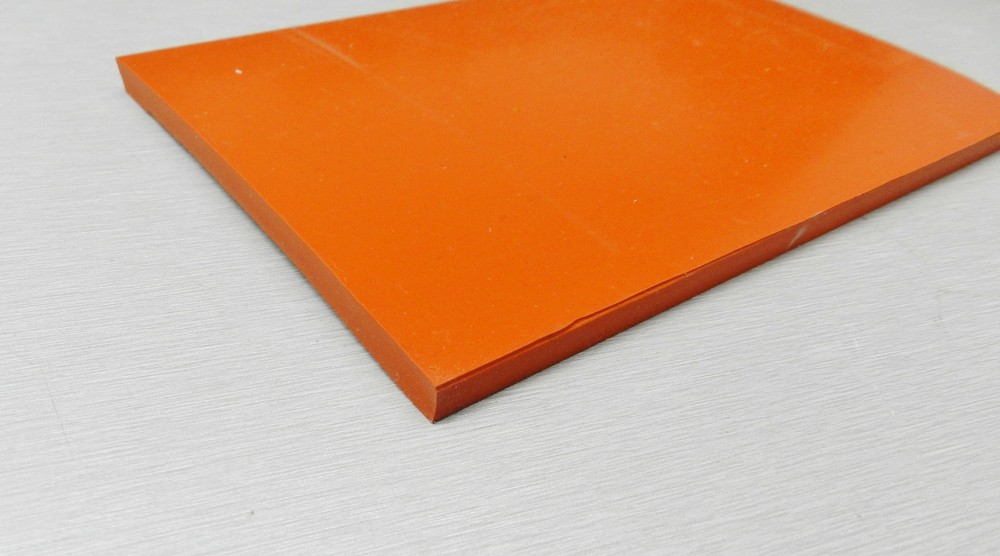 Silicone Rubber Pad 4 x 8 x 1/4 Thick Sheet High Temp Solid Red/Orange 4" x 8"