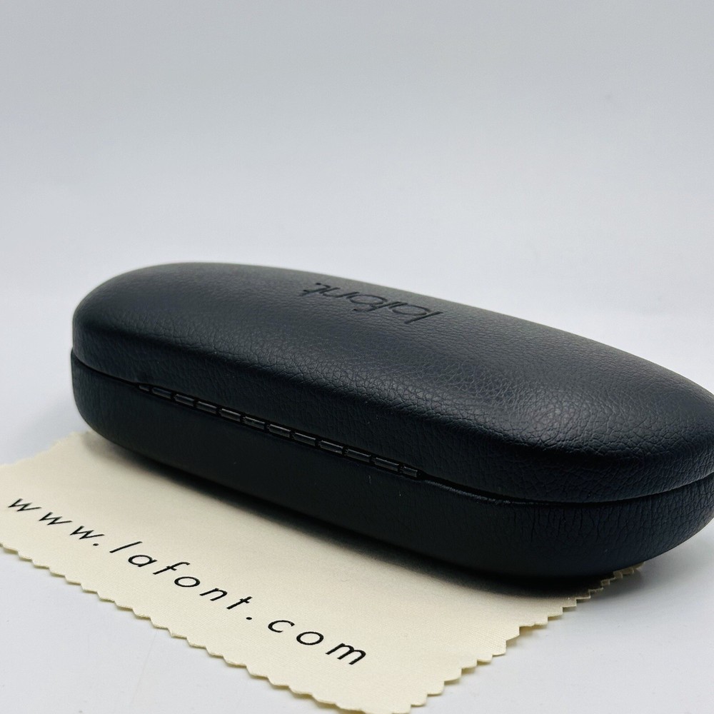 Lafont Case Glasses Case Sunglasses Logo Black Leather Hardshell
