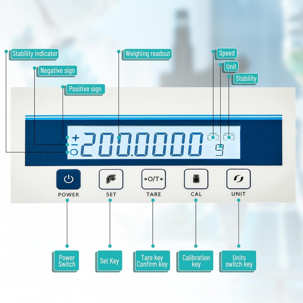 Analytical Balance Lab Scale 220g Capacity, 0.0001g Precision Electronic Scale