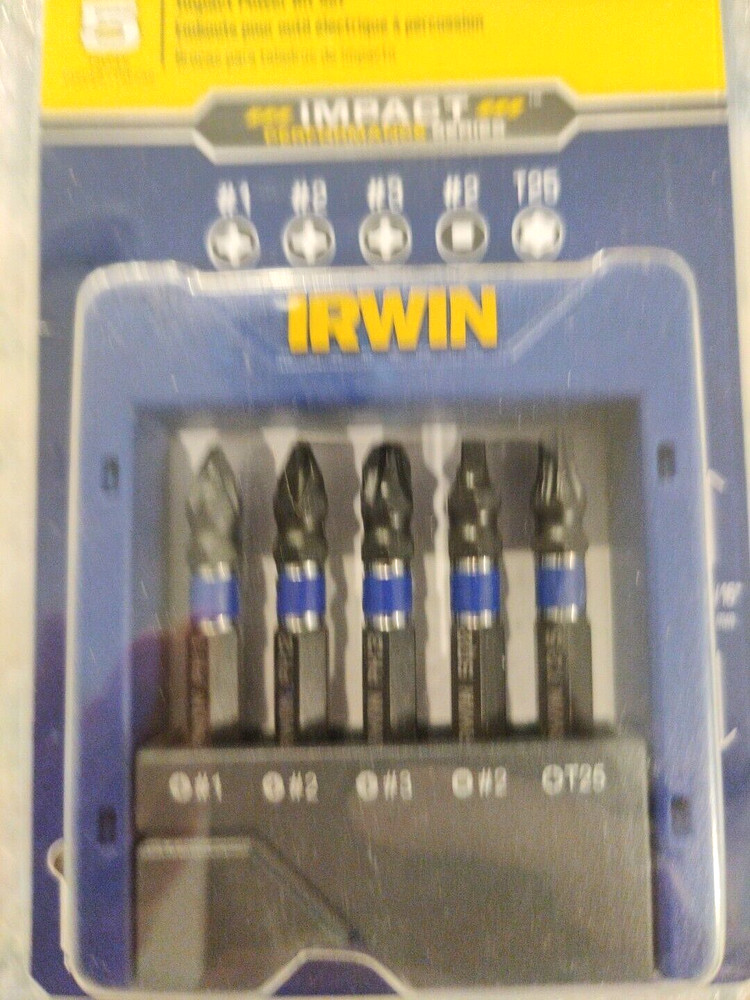 NEW IRWIN 1866976 IMPACT POWER BIT SET 5PC