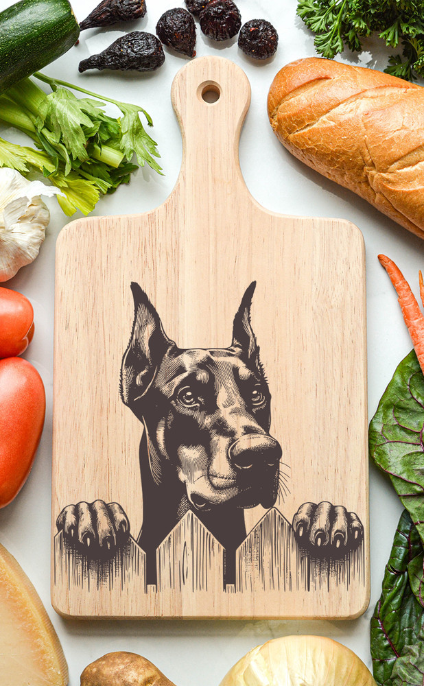 Doberman Cutting Cheese Board
