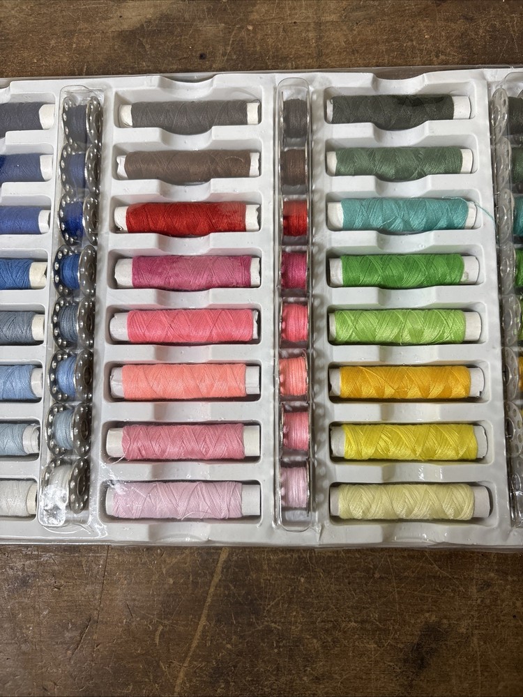 Set Of 64 Thread & Matching Bobbin Kit - Multi Color