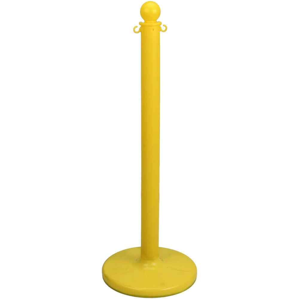 PRO-SAFE 40" Yellow Warning Post Plastic Post, Round Base