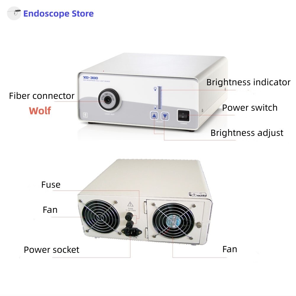Medical Surgical Xenon 250W Endoscope Cold Light Source Adjustable Customized