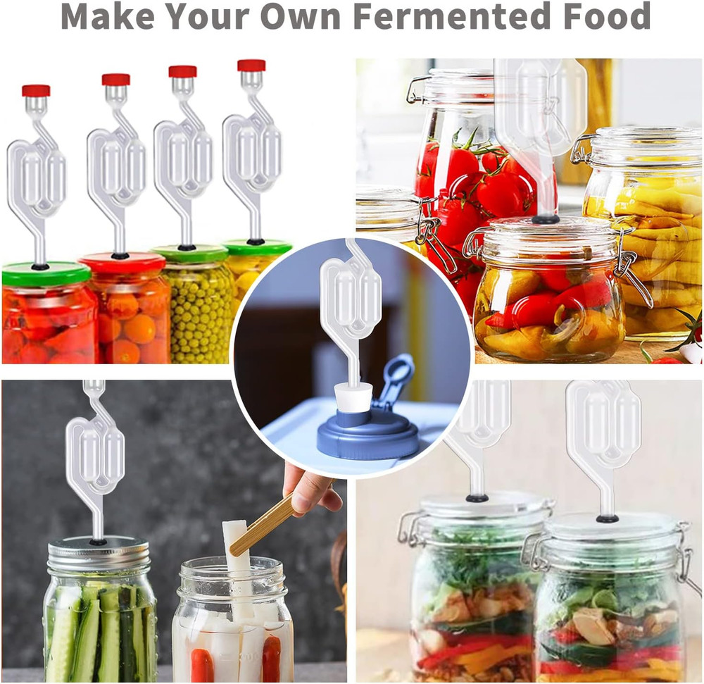 5Pack Fermentation Airlock,Twin Bubble Fermenting Improved High Transparency S S