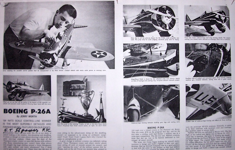Boeing P-26A PLAN + CONSTRUCTION ARTICLE for 41" EXACT SCALE UC Model Airplane