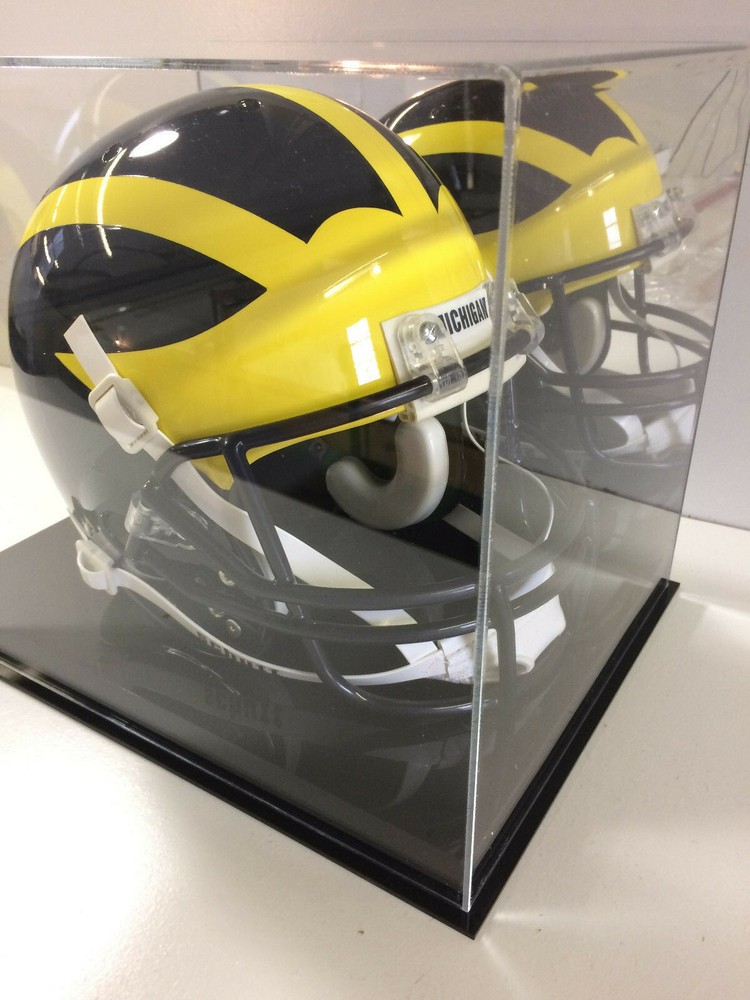 Football Helmet Case. MIRROR BACK solid black base UV