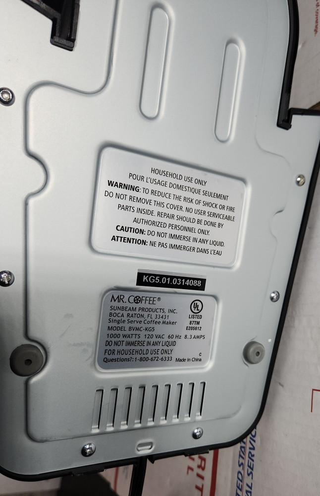 Mr. Coffee Single Cup Brewing System Bvmc-KG5 tested working