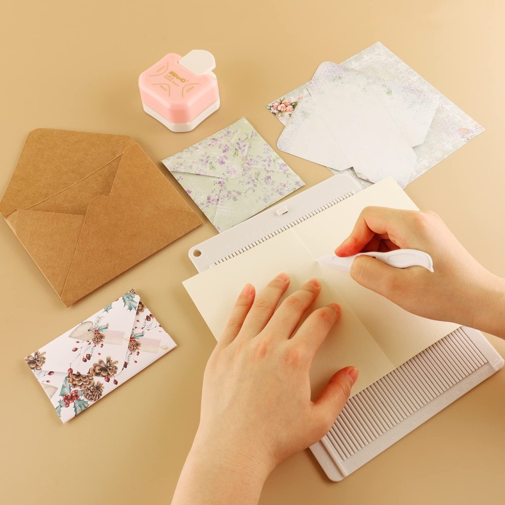 6.4"x 8.5" Mini Score Board Multi-Purpose Scoring Board Envelope Maker with B...