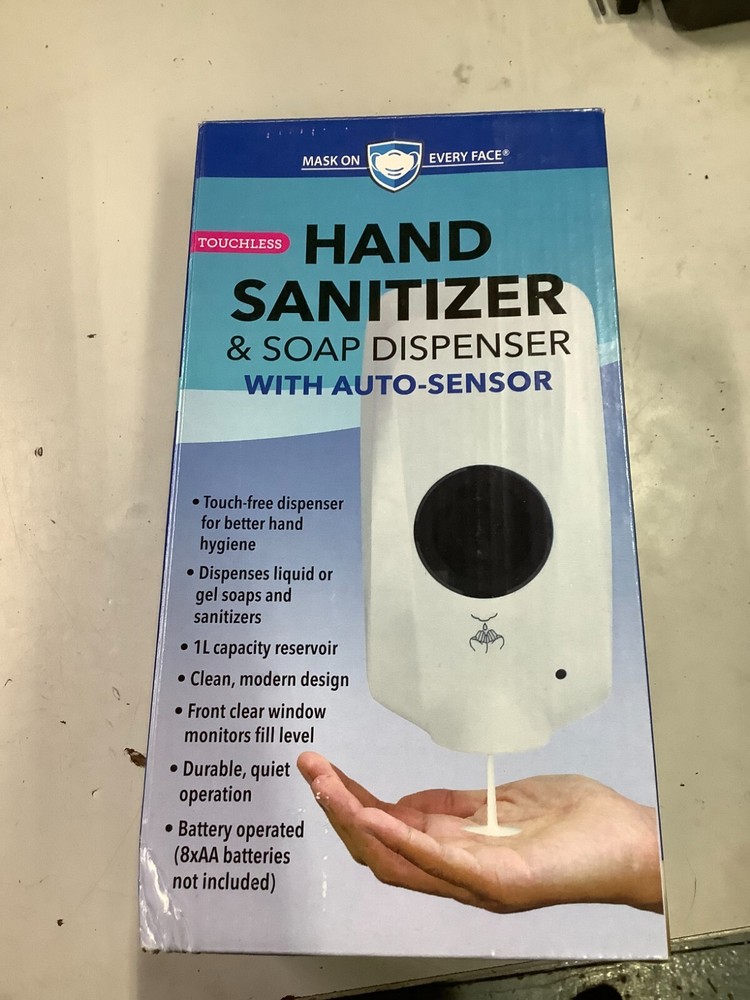 MASK ON EVERY FACE TOUCHLESS SANITIZER & SOAP DISPENSER