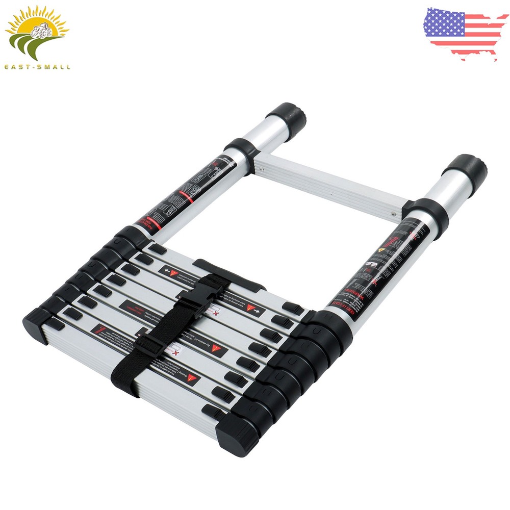8.5 FT Multi Purpose Telescopic Ladder Folding Extension Step Ladders 330lbs