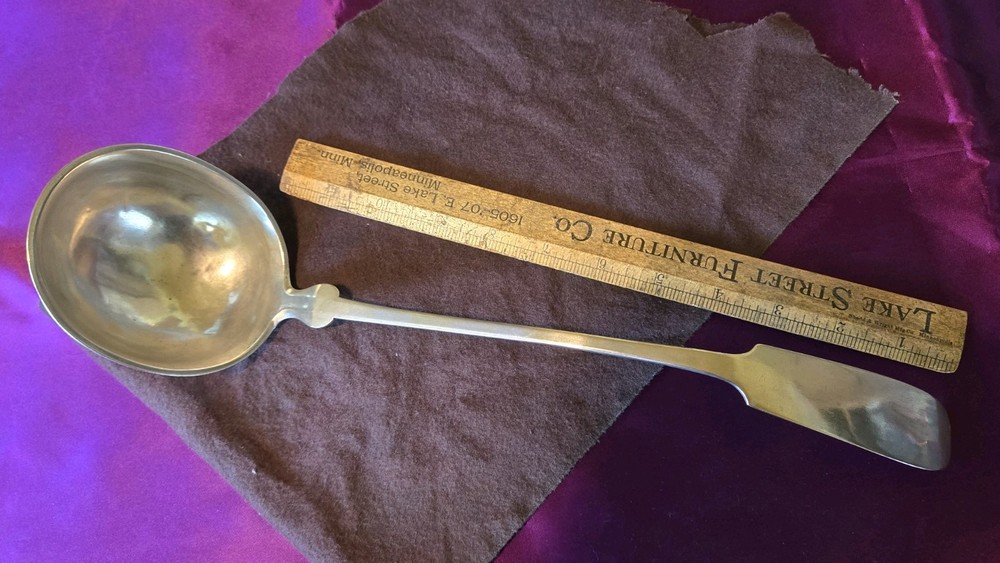 1820s RARE 14.25" Soup Ladle Solid 800 Silver Geist Stuttgart ? Germany 19thC
