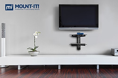 Floating Wall Mounted Shelf Bracket Stand for AV Receiver, Component, 2-shelf