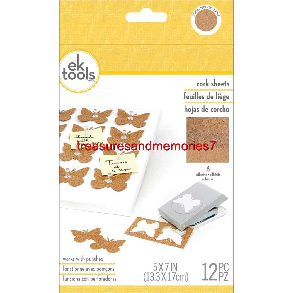 ek tools ASSORTED CORK SHEETS 12 Total Pieces, Use w/ punches on a hard surface