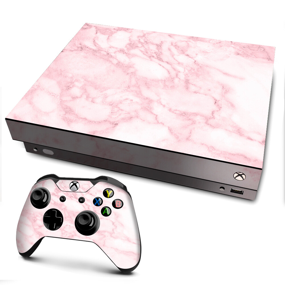 Xbox One X Console Skins Decal Wrap ONLY Rose Pink Marble Pattern
