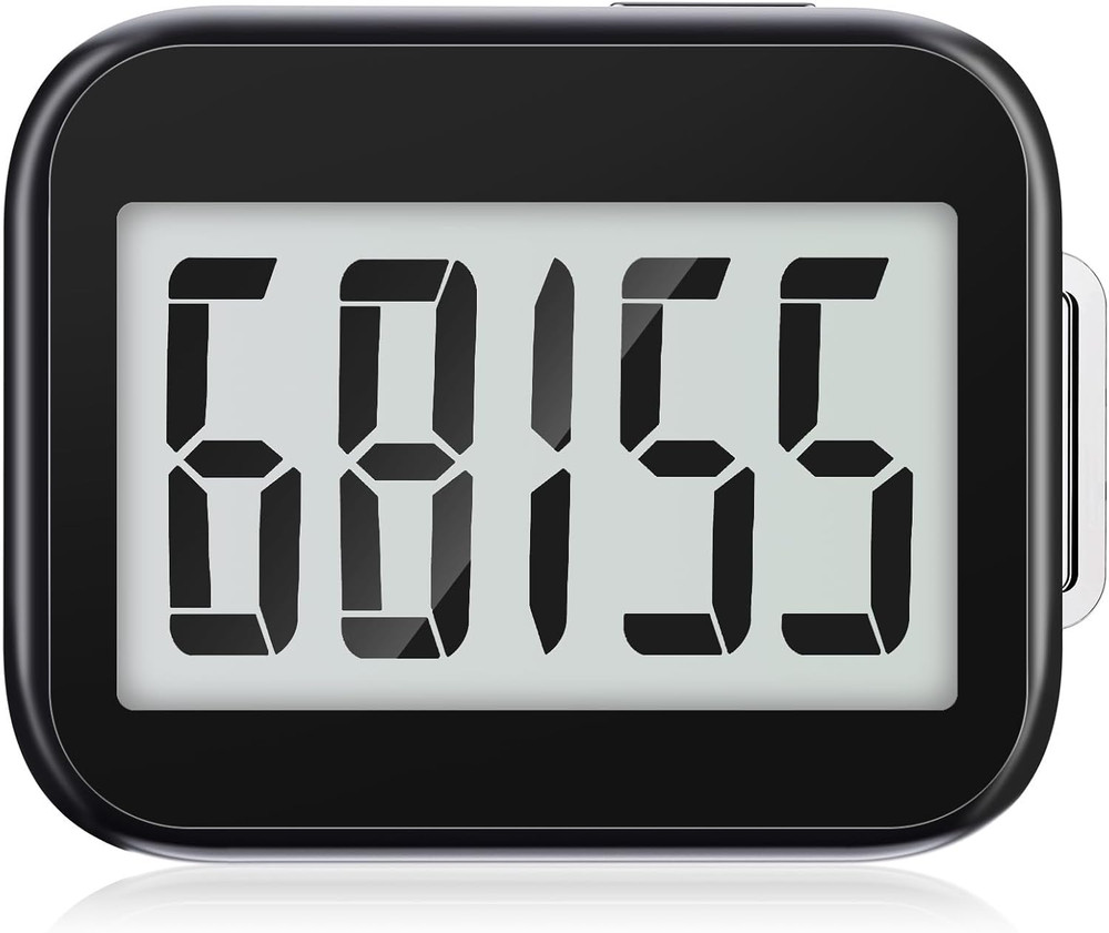 3D Pedometer for Walking, Simple Step Counter with Removable Clip and Lanyard, A