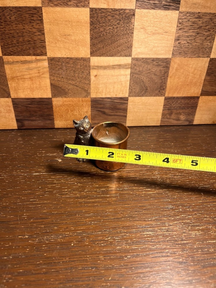 Cat Copper TonedCandle Holder