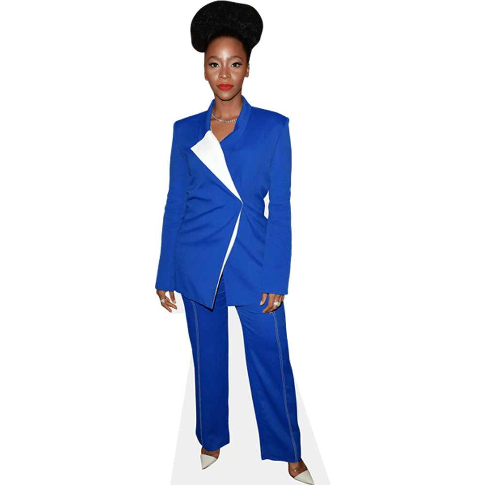 Teyonah Parris (Blue Suit) Mini Size Cutout
