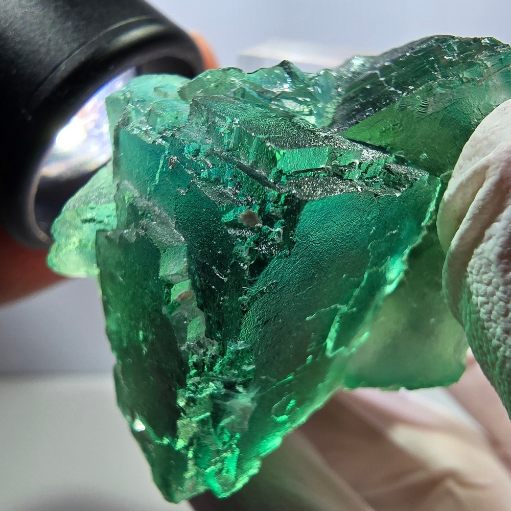 Clear Phantom Fluorite Cube parquetted, green Okorusu, Namibia 42*33*29mm