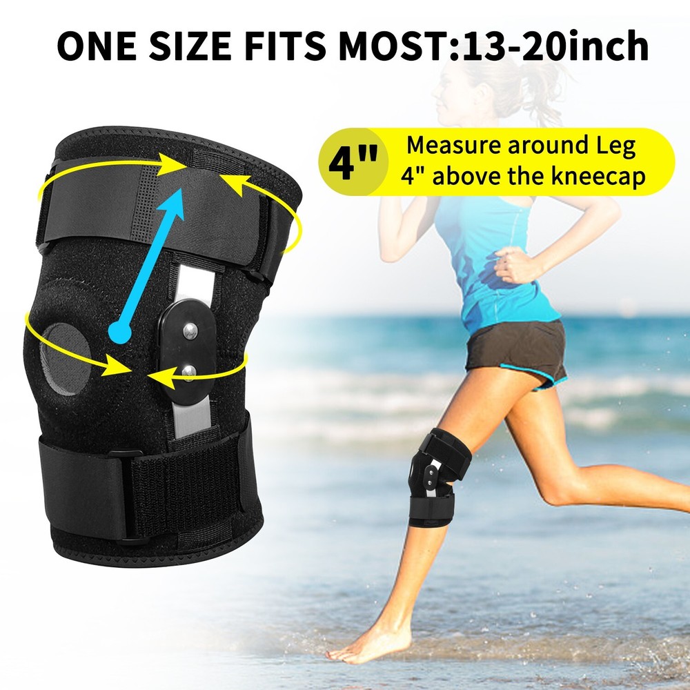 Hinged Open Patella Knee Brace Compression Sleeve Joint Support Stabilizer Wrap