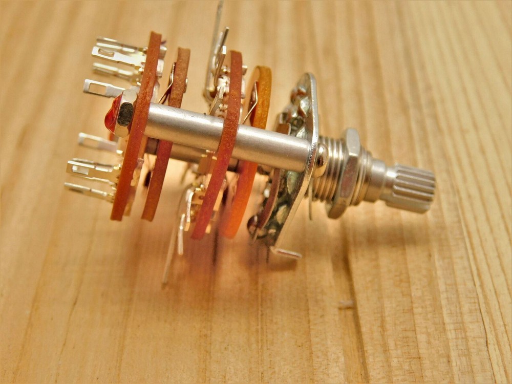 5 way - 4 pole Knurled Rotary Switch Double Decker