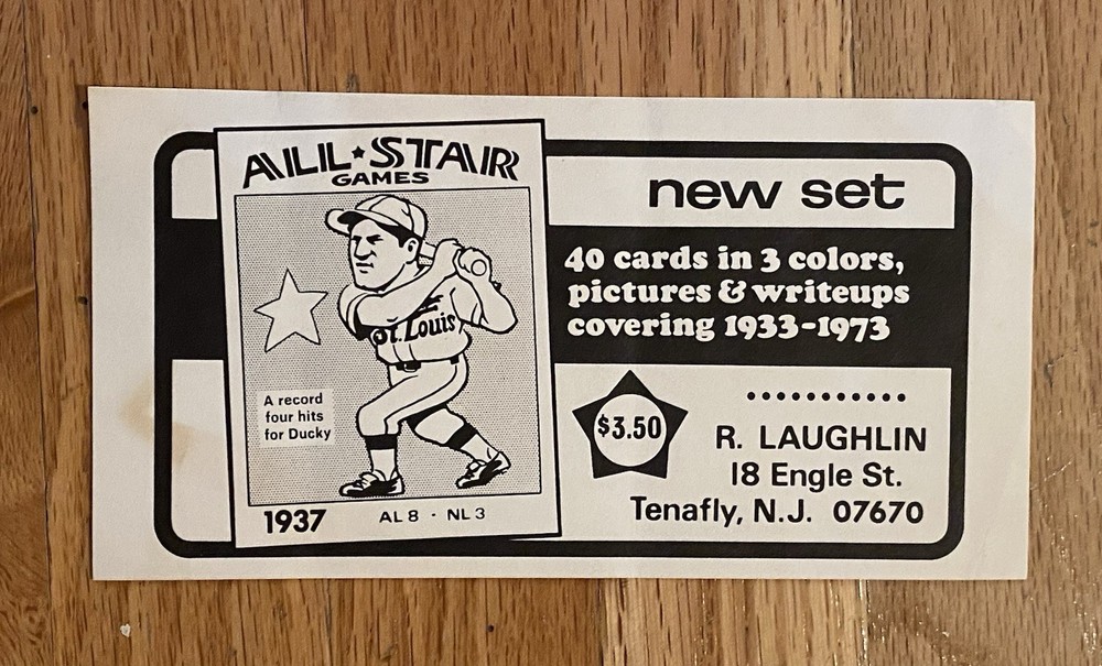 1980 Bob  Laughlin Card Set Advertising Piece