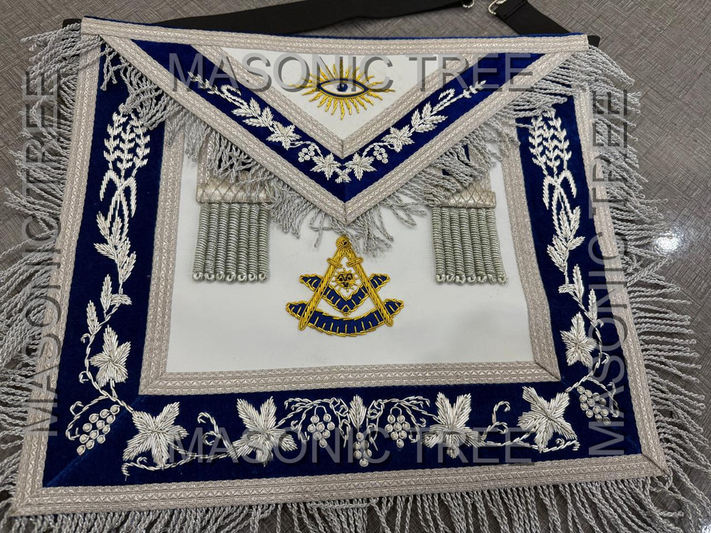 Custom Masonic Past Master Hand-Embroidered Apron with Fully Personalized Case